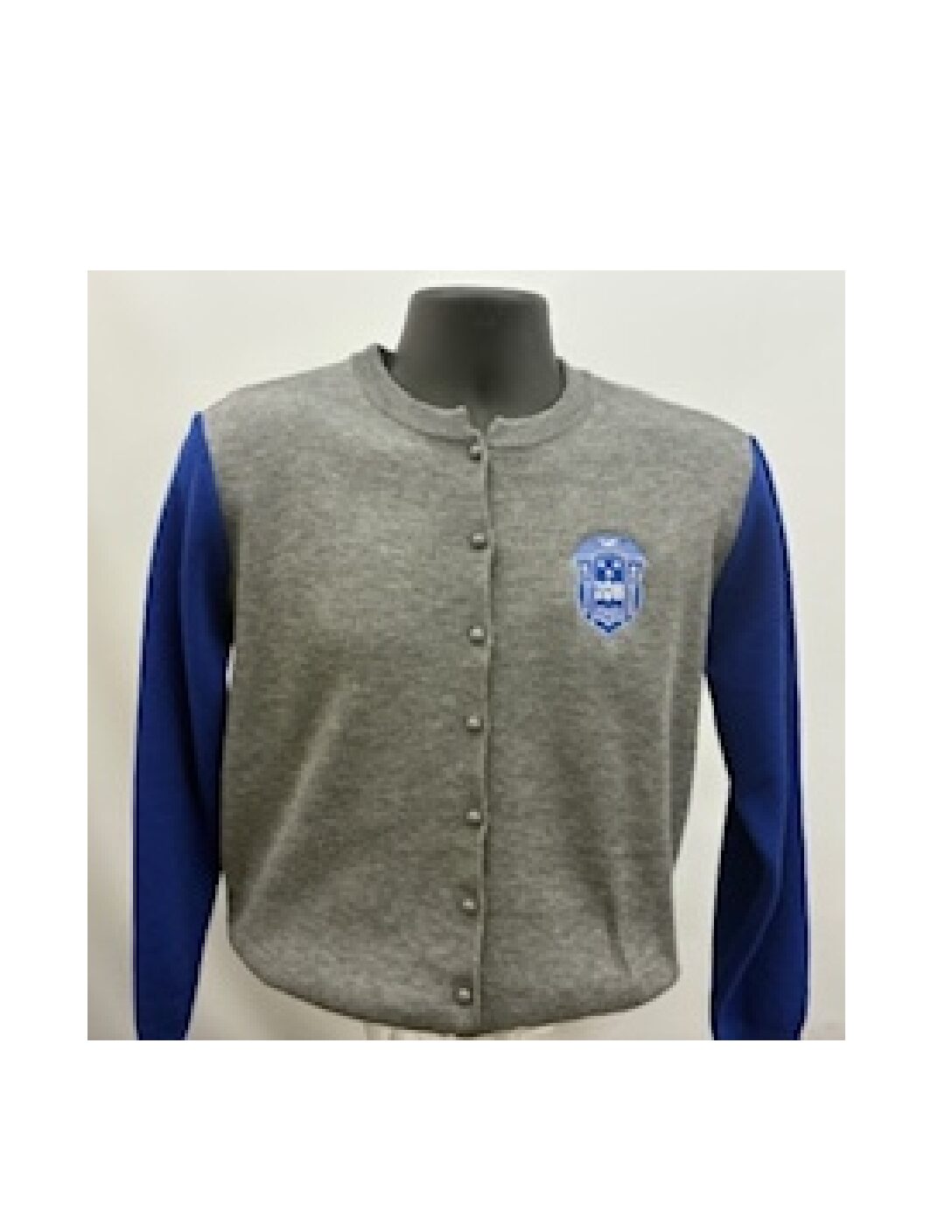Zeta 2 Tone Grey and Royal Cardigan