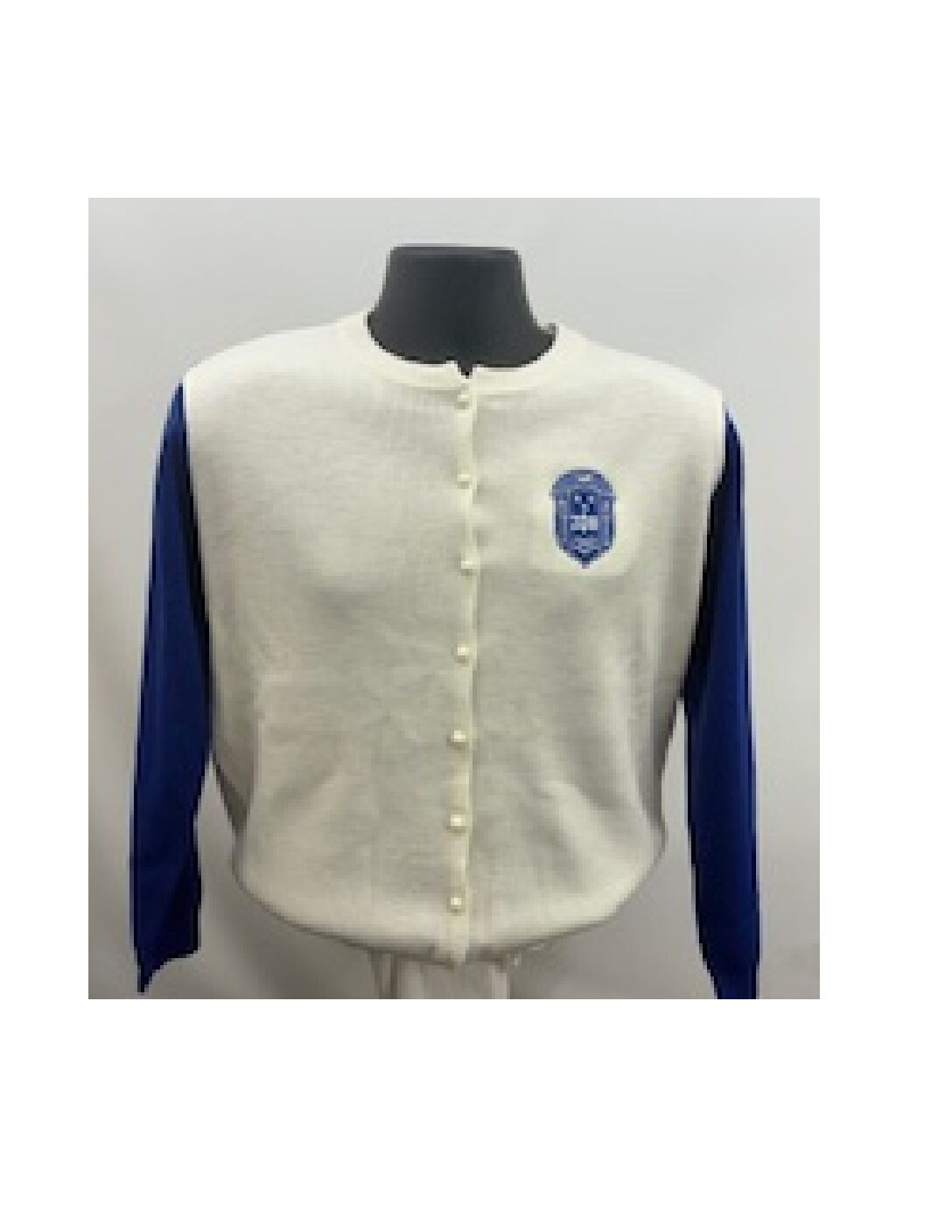 Zeta  White and Royal 2 tone Cardigan