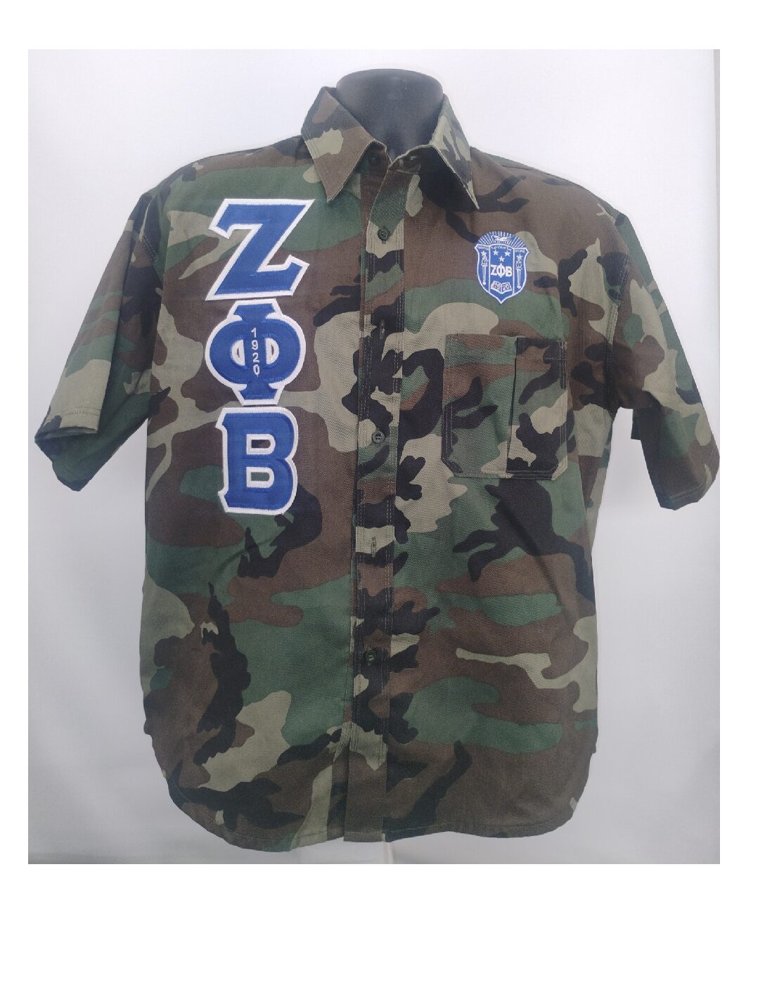 Zeta Button Down Camoflauge Shirt